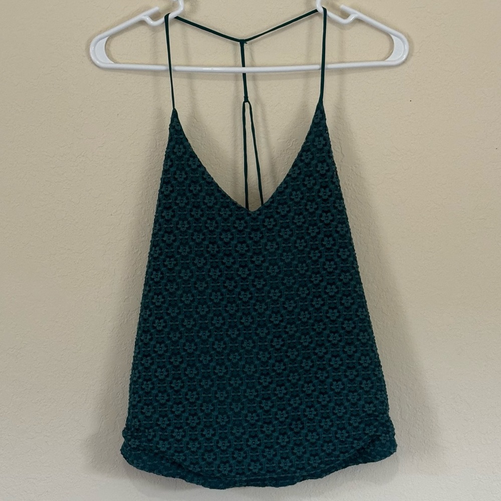 Urban Outfitters Green Floral Lace Tank. Size XS - Picture 4 of 7